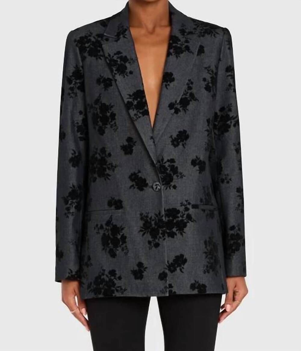 NEW AMANDA UPRICHARD grady denim blazer in indigo